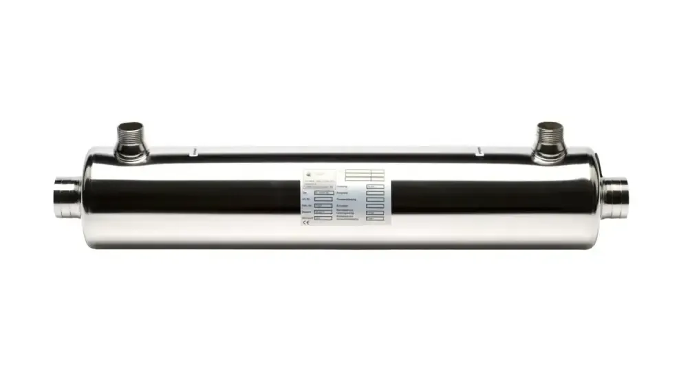 Rostfri värmeväxlare med minimal tryckförlust, shiny rostfritt stål